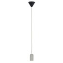 Paulmann 503.32 Lampen Pendel für E27-Leuchtmittel Grau Beton / Stoffkabel /Schwarz Kunststoff