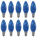 10 x Paulmann 402.24 Glühbirne Kerze 25W Leuchtmittel Color E14 Blau 230V