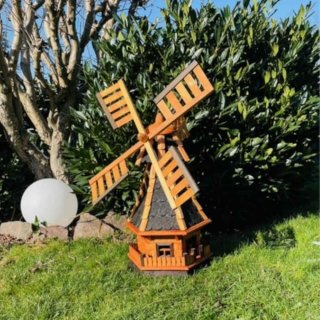 Garten-Windmühle XL Braun/ Schwarz