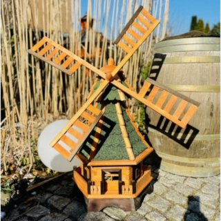 Garten-Windmühle XXL Braun/ Grün